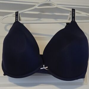 Cacique Deep Blue Bra with White Accents